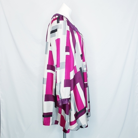 Vintage Catherine Malandrino Silk Geometric Shift Dress - Picture 4 of 15